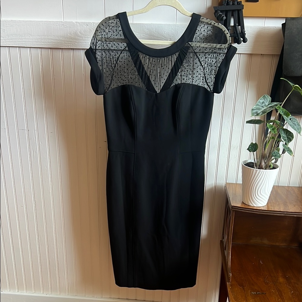 Elegant Black Dress with Sheer Detail